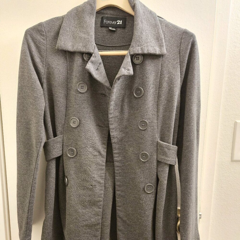 Forever 21 Grey Casual Peacoat - Small